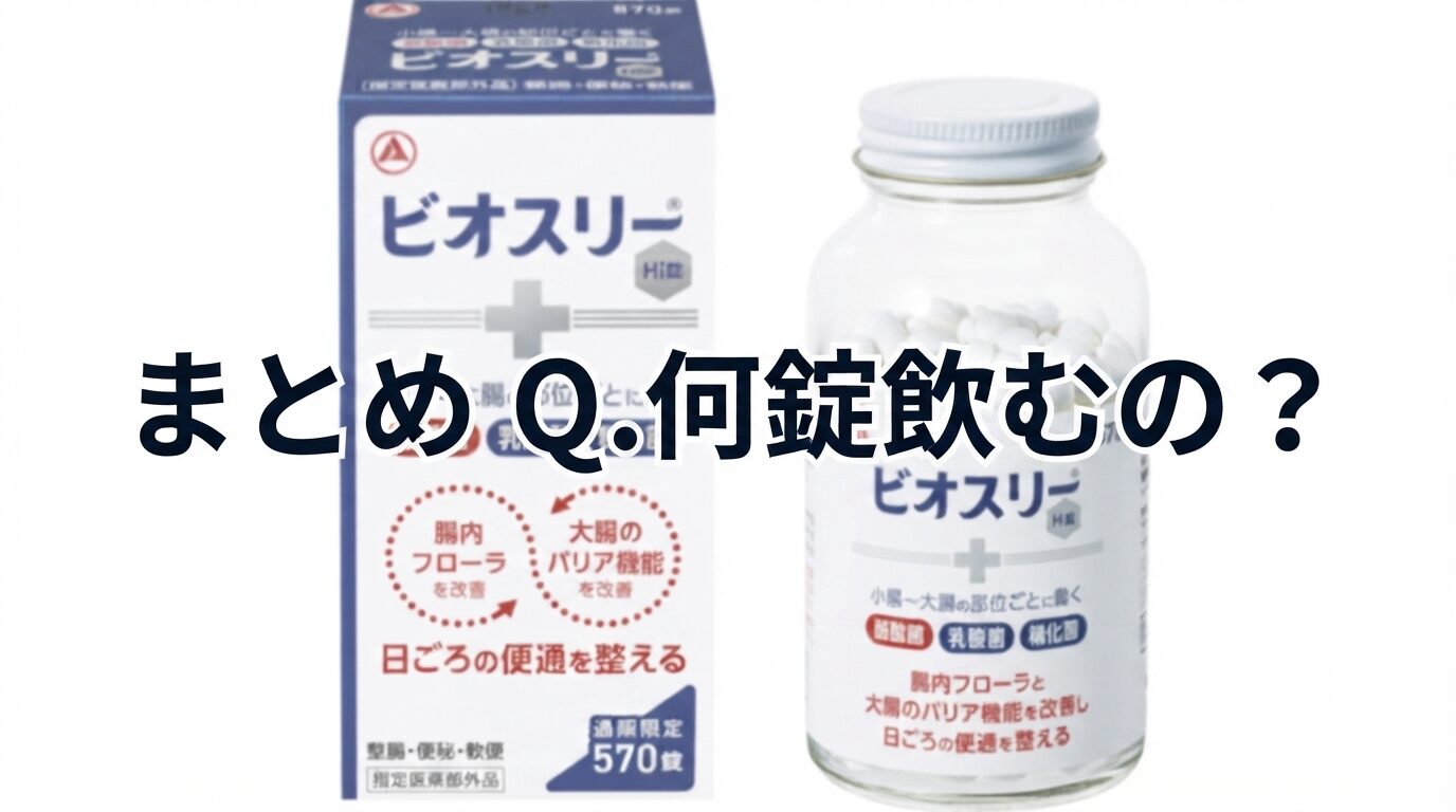 まとめ 何錠飲むの？ビオスリーの飲み方とは